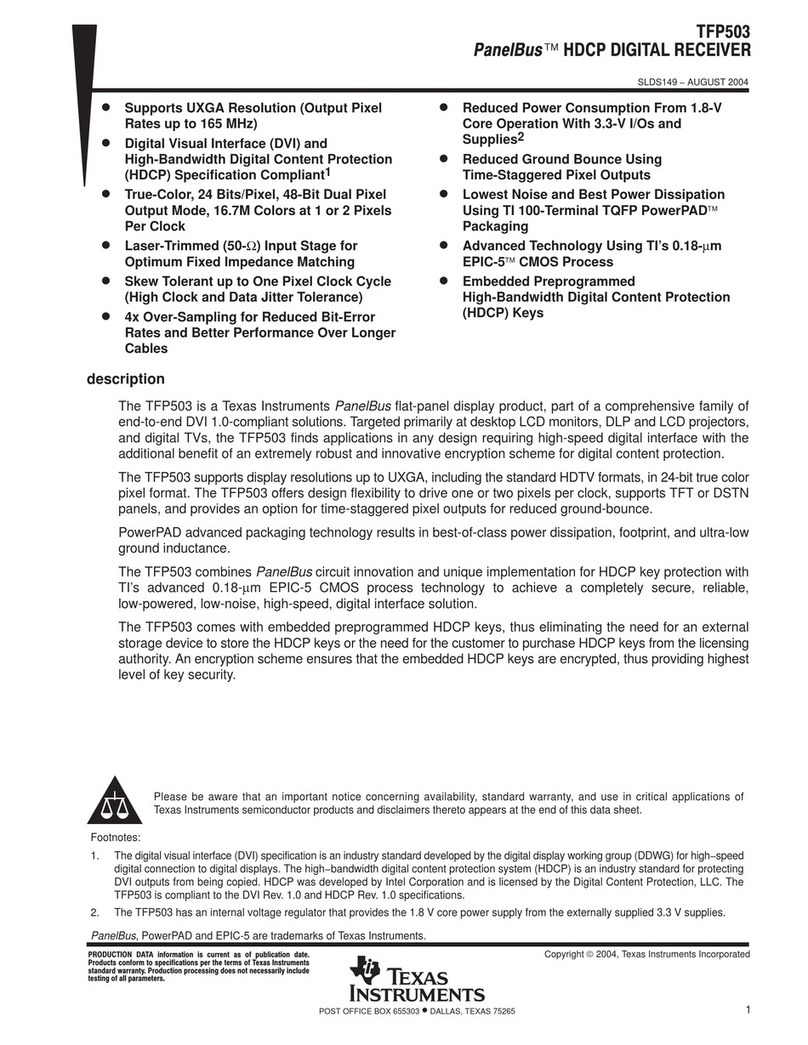 Texas Instruments PanelBus TFP503 User manual Texas Instruments PanelBus TFP503 User manual