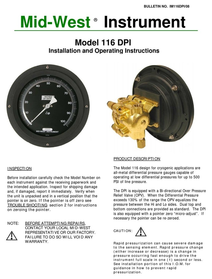 Midwest 116 DPI Installation and operating instructions