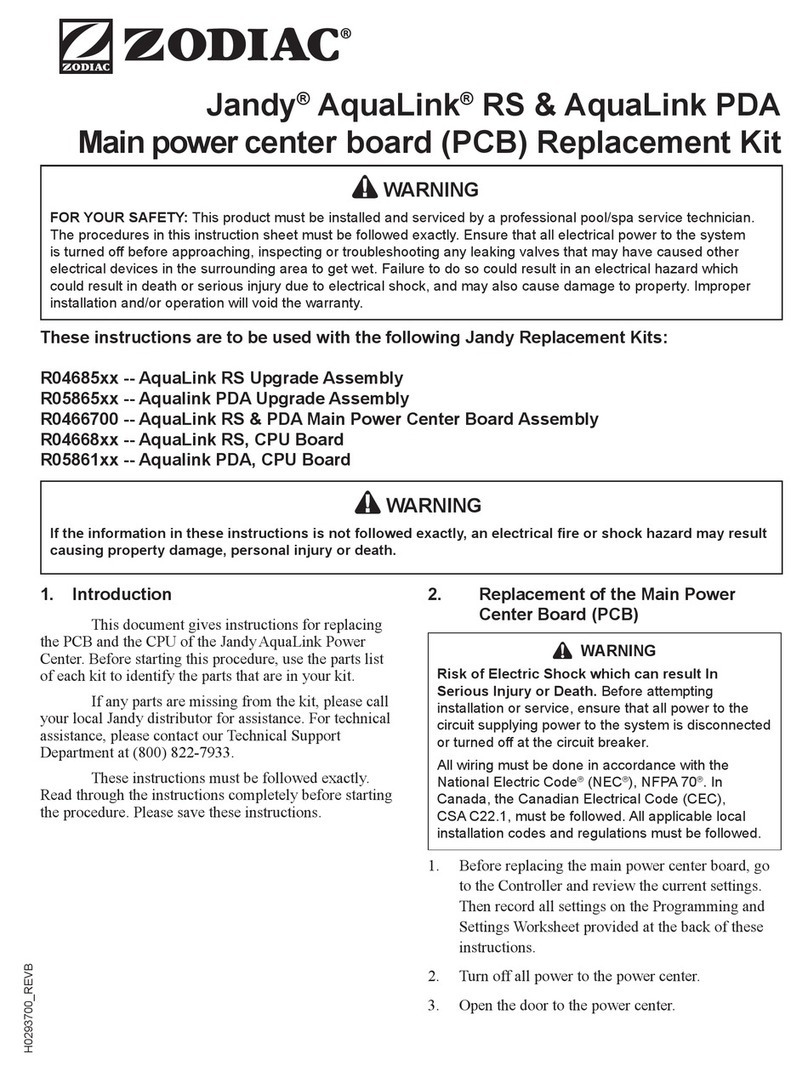 Zodiac Jandy AquaLink RS R04685 Series instructions