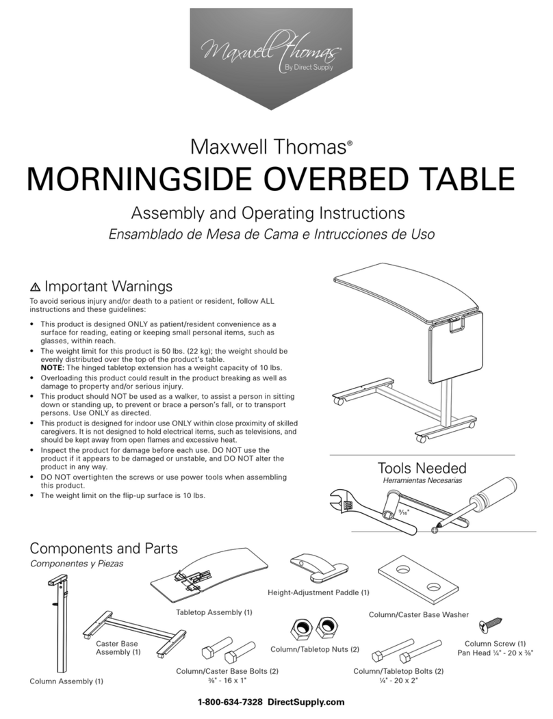 Maxwell Thomas MORNINGSIDE OVERBED TABLE User manual