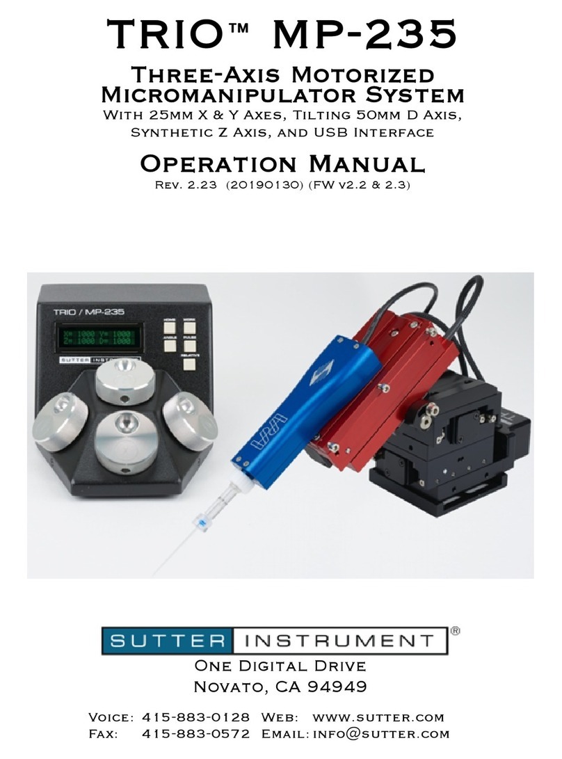 Sutter Instrument TRIO MP-235 Operation manual