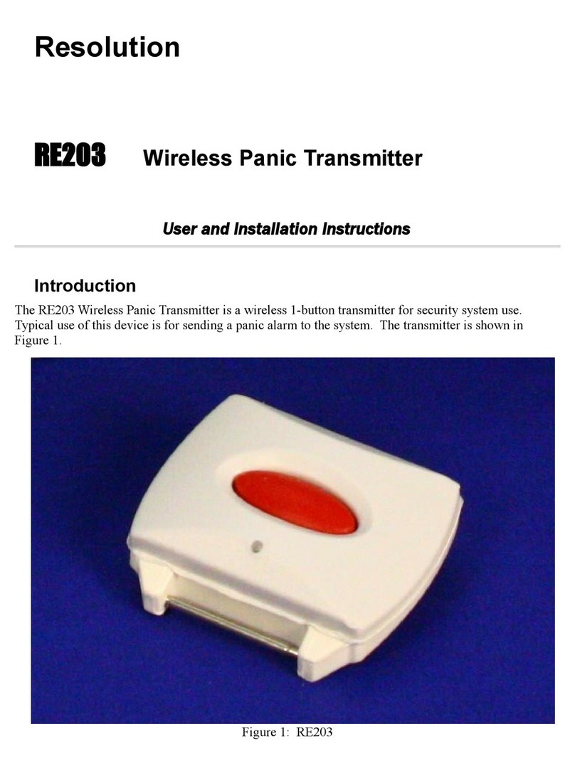 Resolution Products RE203 User and installation instructions