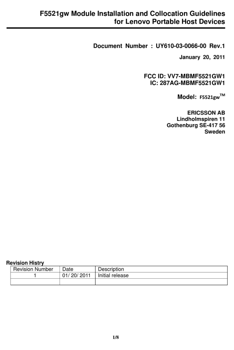 Ericsson F5521gw MODULE INSTALLATION AND COLLOCATION GUIDELINES