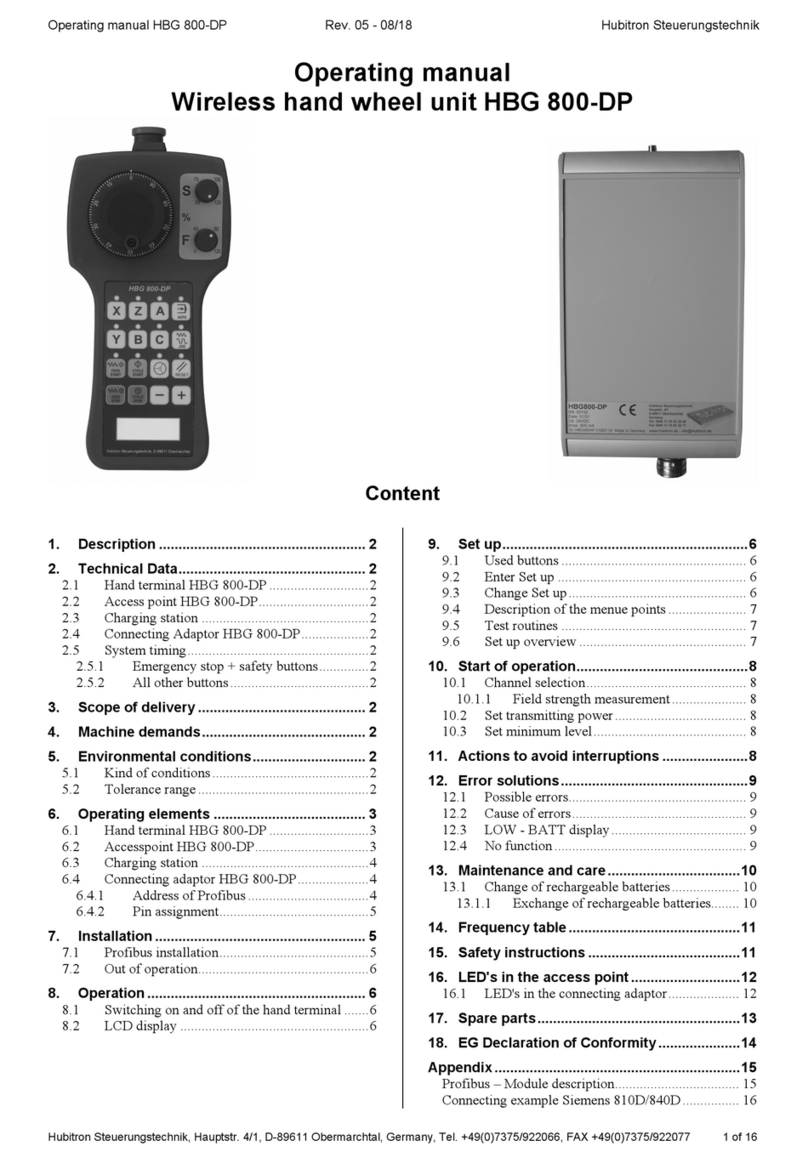 Hubitron Steueungstechnik HBG 800-DP operating manual