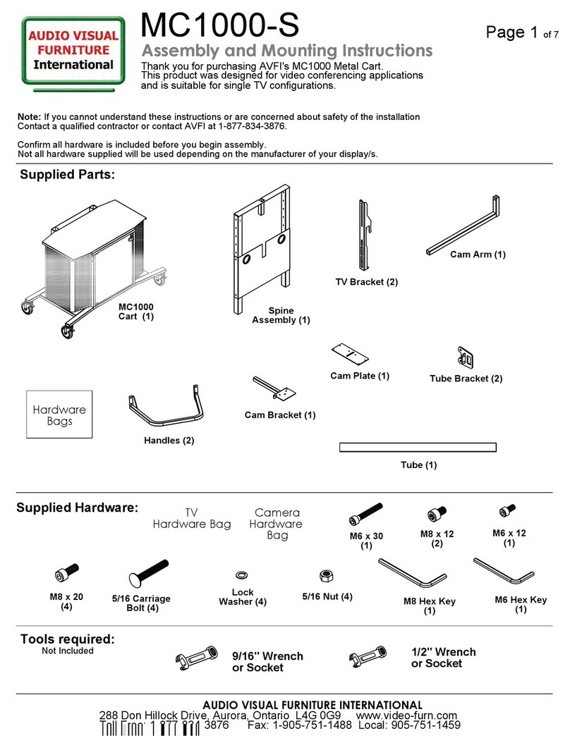 Audio Visual Furniture MC1000-S Assembly and mounting instructions Audio Visual Furniture MC1000-S Assembly and mounting instructions