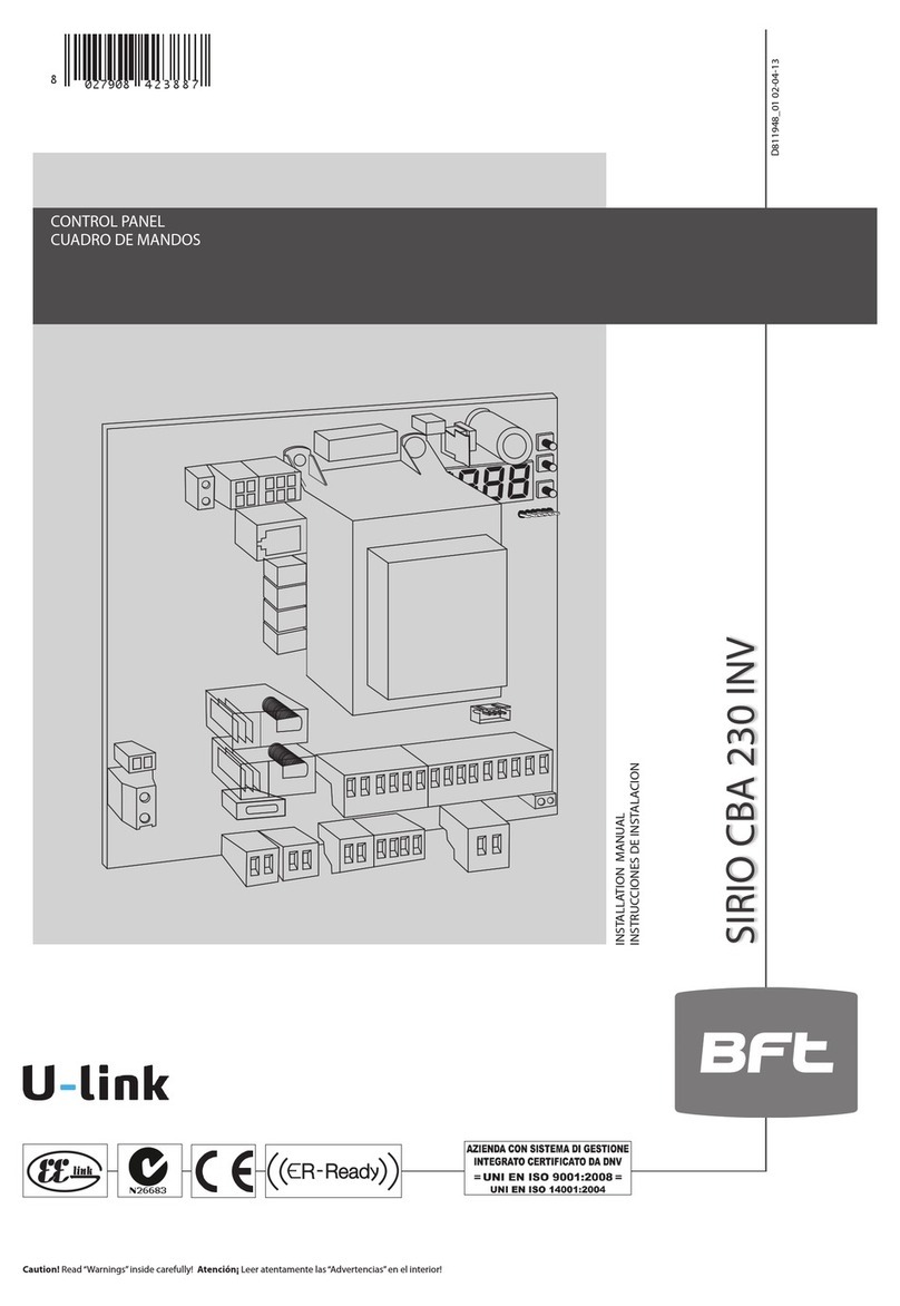 BFT SIRIO CBA 230 INV installation manual