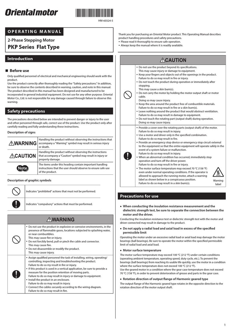 Oriental motor PKP242D23A2 operating manual