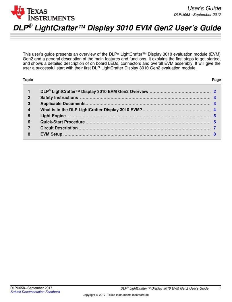 Texas Instruments DLP LightCrafter 3010 Gen2 User manual Texas Instruments DLP LightCrafter 3010 Gen2 User manual