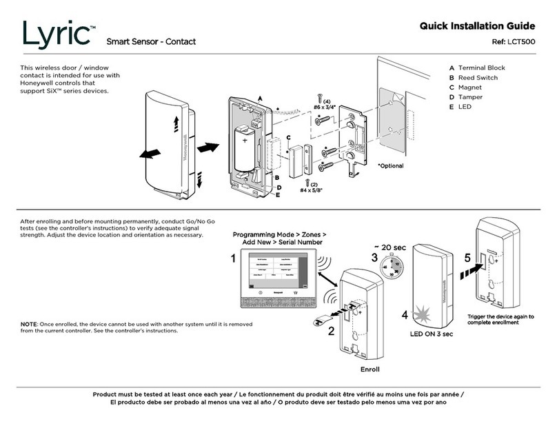 Honeywell Lyric LCT500 Quick installation guide