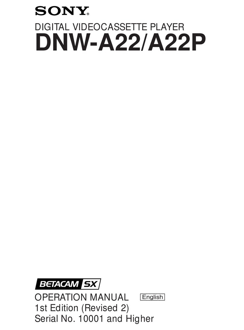 Sony Betacam SX DNW-A22 User manual