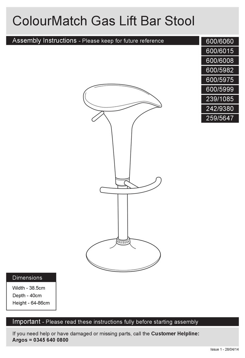 Argos ColourMatch Gas Lift Bar Stool 600/6060 Assembly instructions Argos ColourMatch Gas Lift Bar Stool 600/6060 Assembly instructions