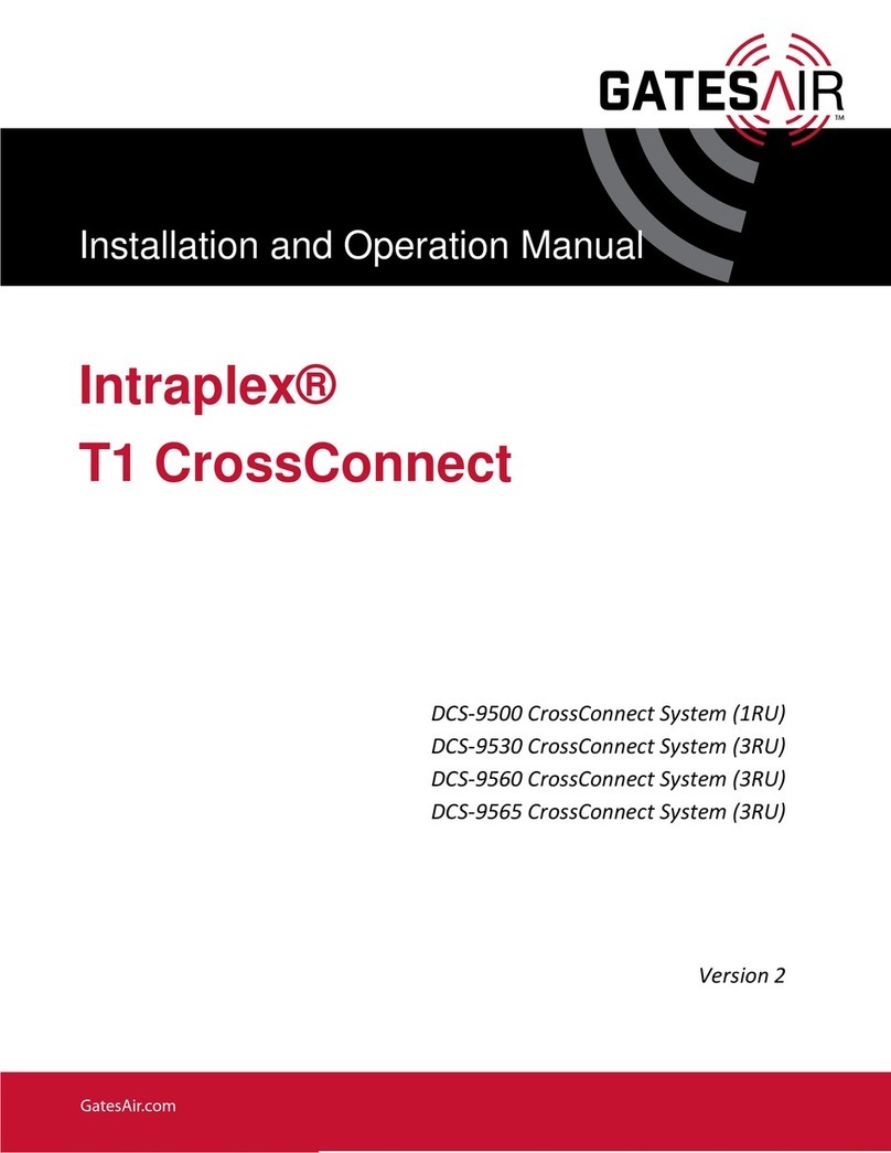 GatesAir Intraplex T1 DCS-9530 CrossConnect System Installation and operation manual GatesAir Intraplex T1 DCS-9530 CrossConnect System Installation and operation manual