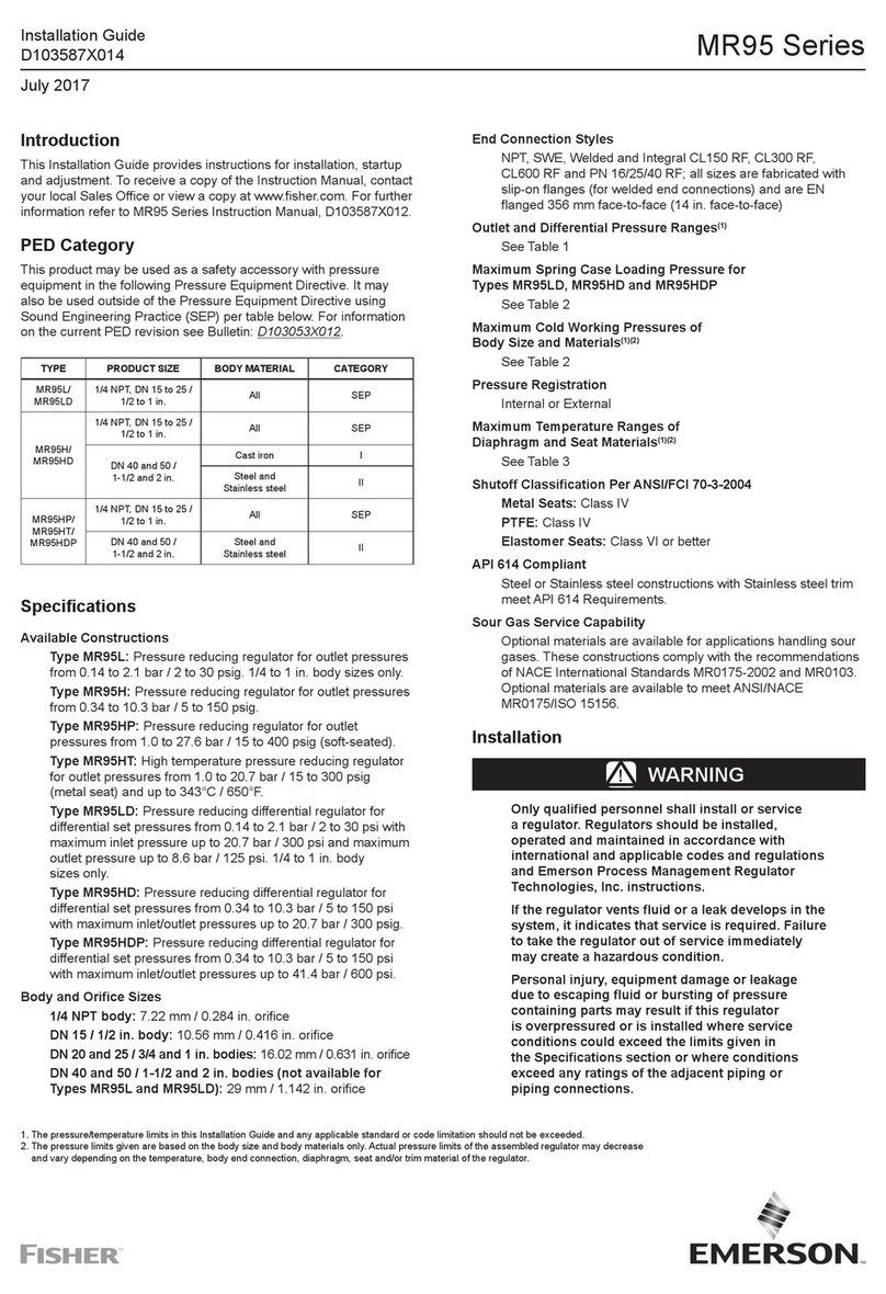 Emerson Fisher MR95 Series User manual