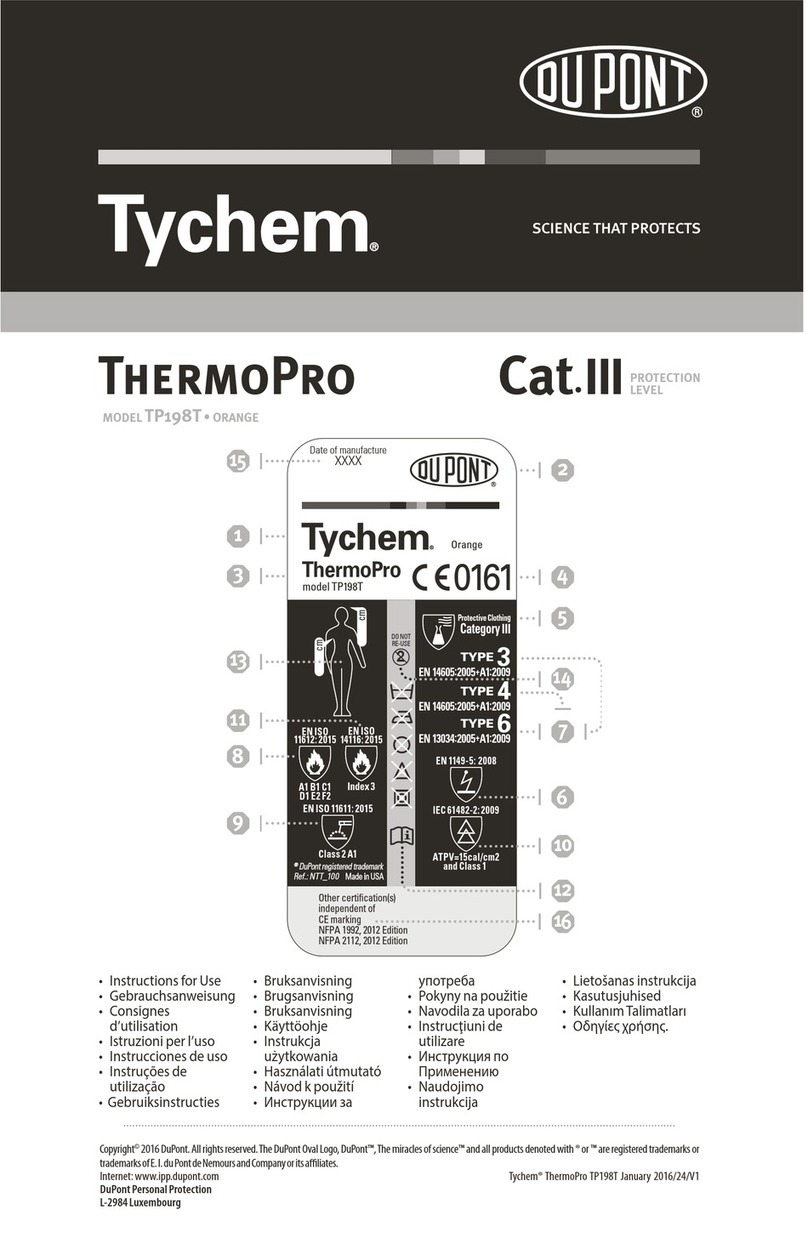 Dupont Tychem ThermoPro TP198T Instructions for use