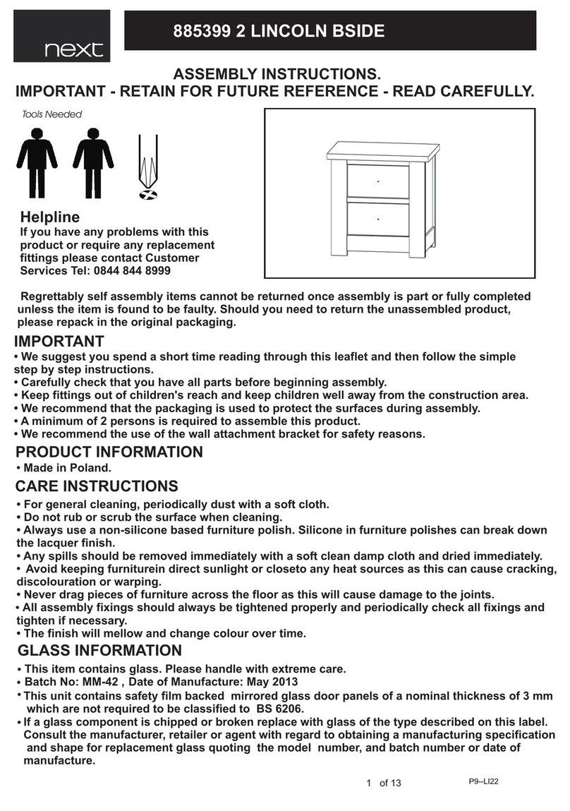 Next 885399 2 LINCOLN BSIDE User manual Next 885399 2 LINCOLN BSIDE User manual