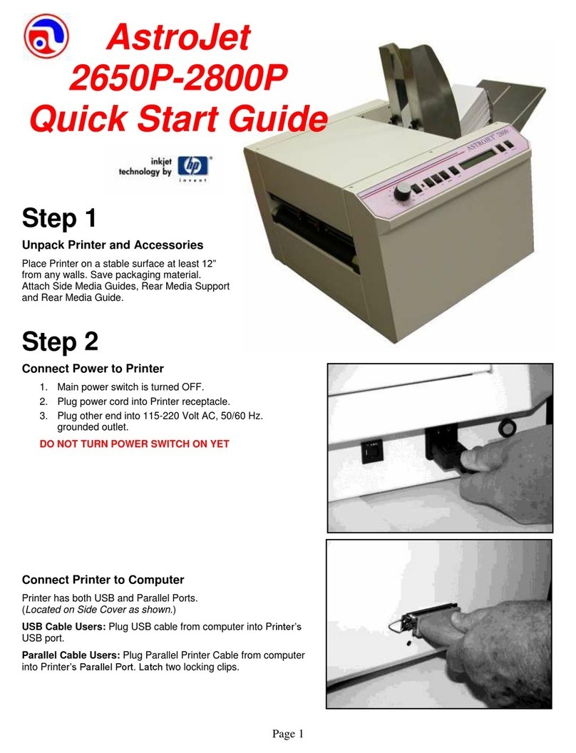 Astro Machine ASTROJET 2650P quick start guide