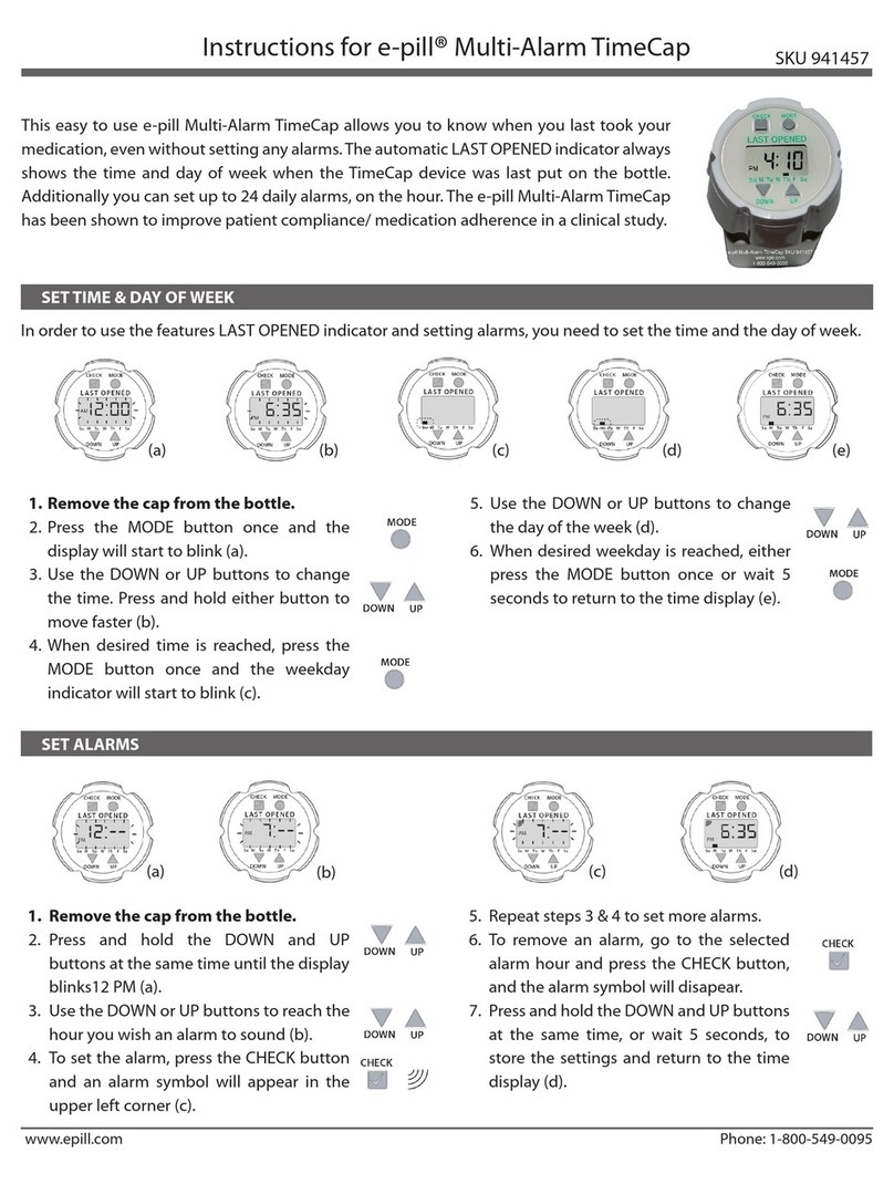 E-Pill Multi-Alarm TimeCap User manual E-Pill Multi-Alarm TimeCap User manual