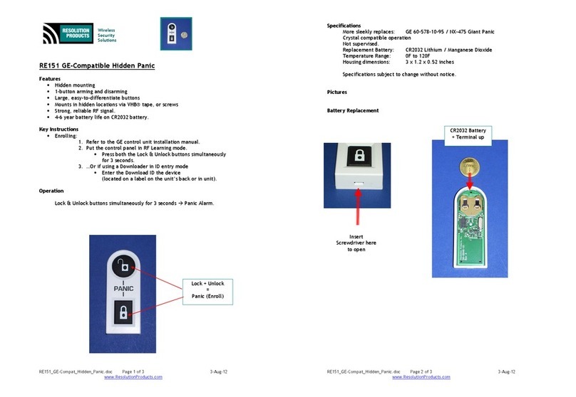 Resolution Products RE151 GE manual