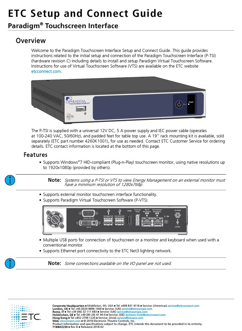 ETC Paradigm P-TSI Manual ETC Paradigm P-TSI Manual