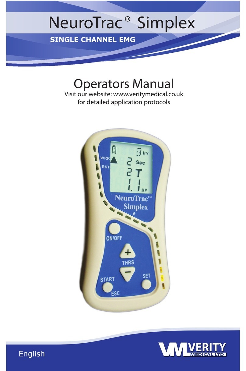Verity Medical NeuroTrac Simplex Operation manual Verity Medical NeuroTrac Simplex Operation manual