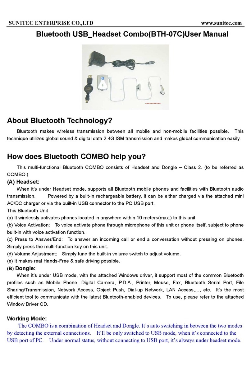 SUNITEC ENTERPRISE CO BTH-07C User manual