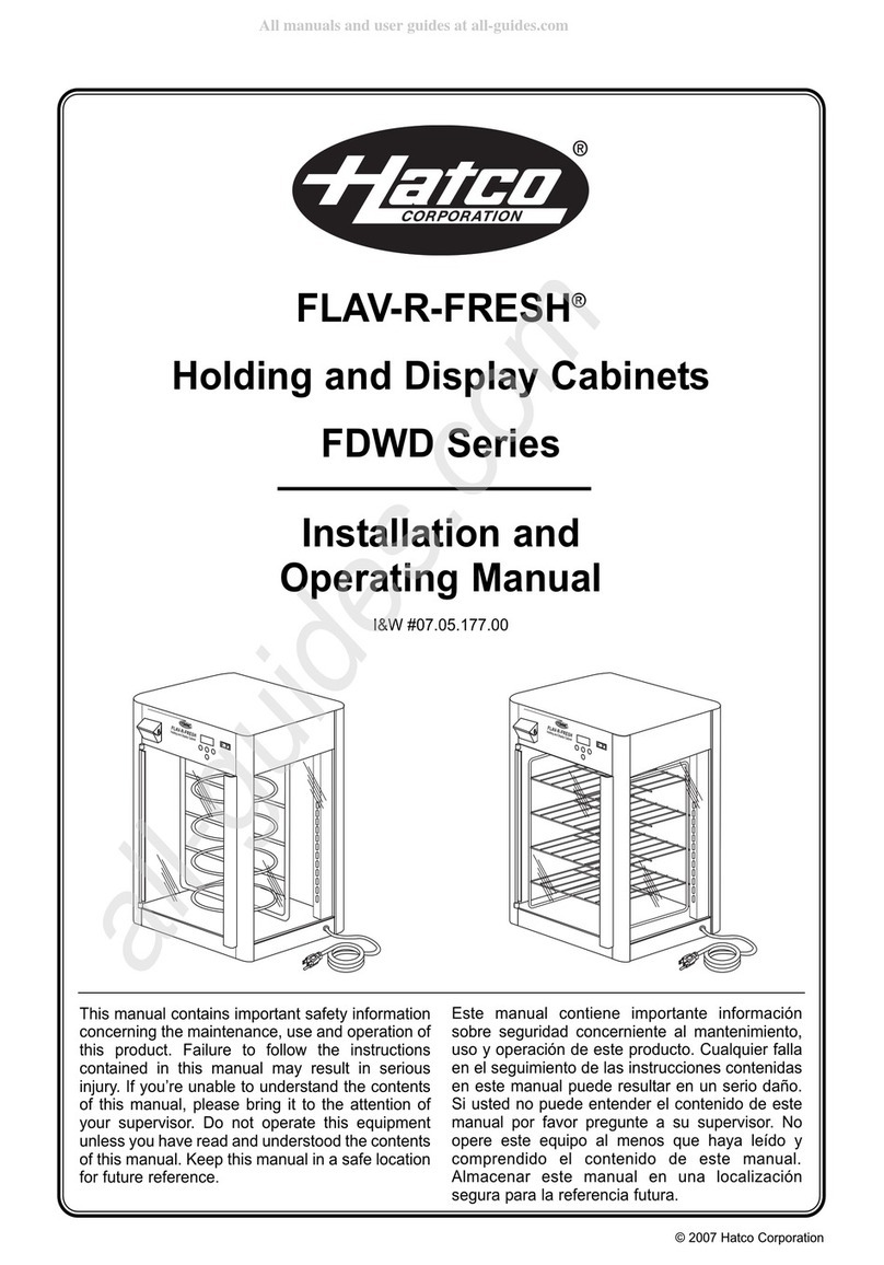 Hatco FLAV-R-FRESH FDWD Series Installation and operating manual