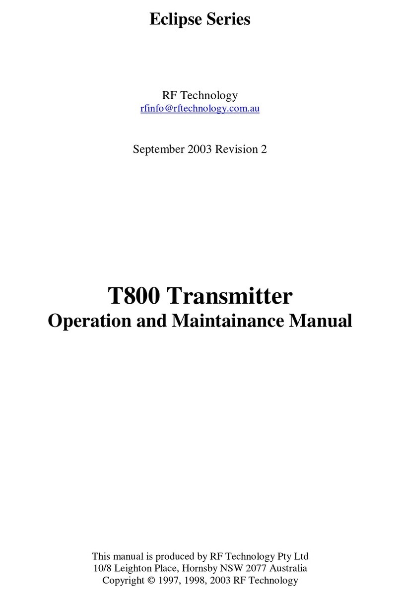 RF Technology Eclipse Series Operation and maintenance manual