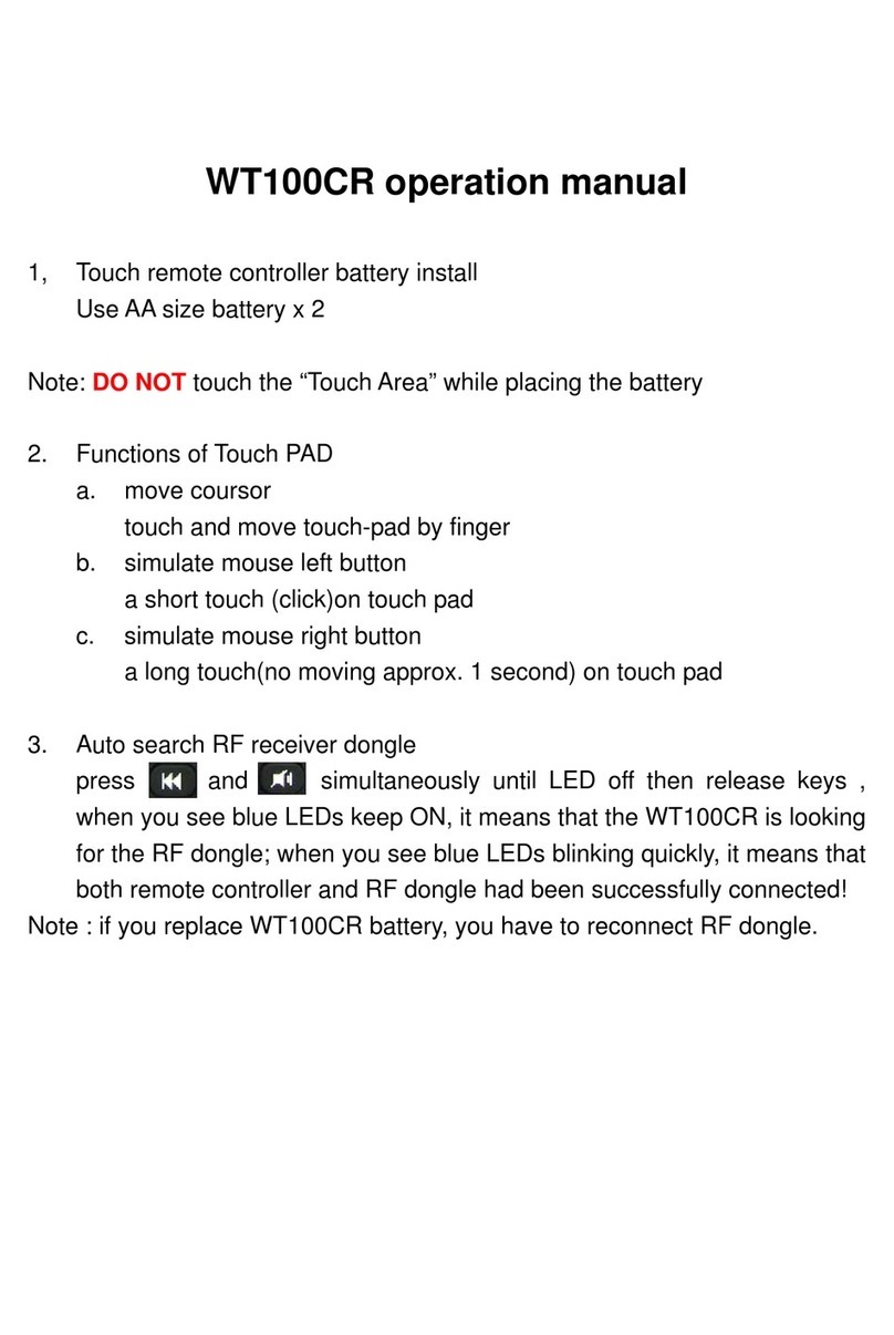 Wonde Proud WT100CR Operation manual