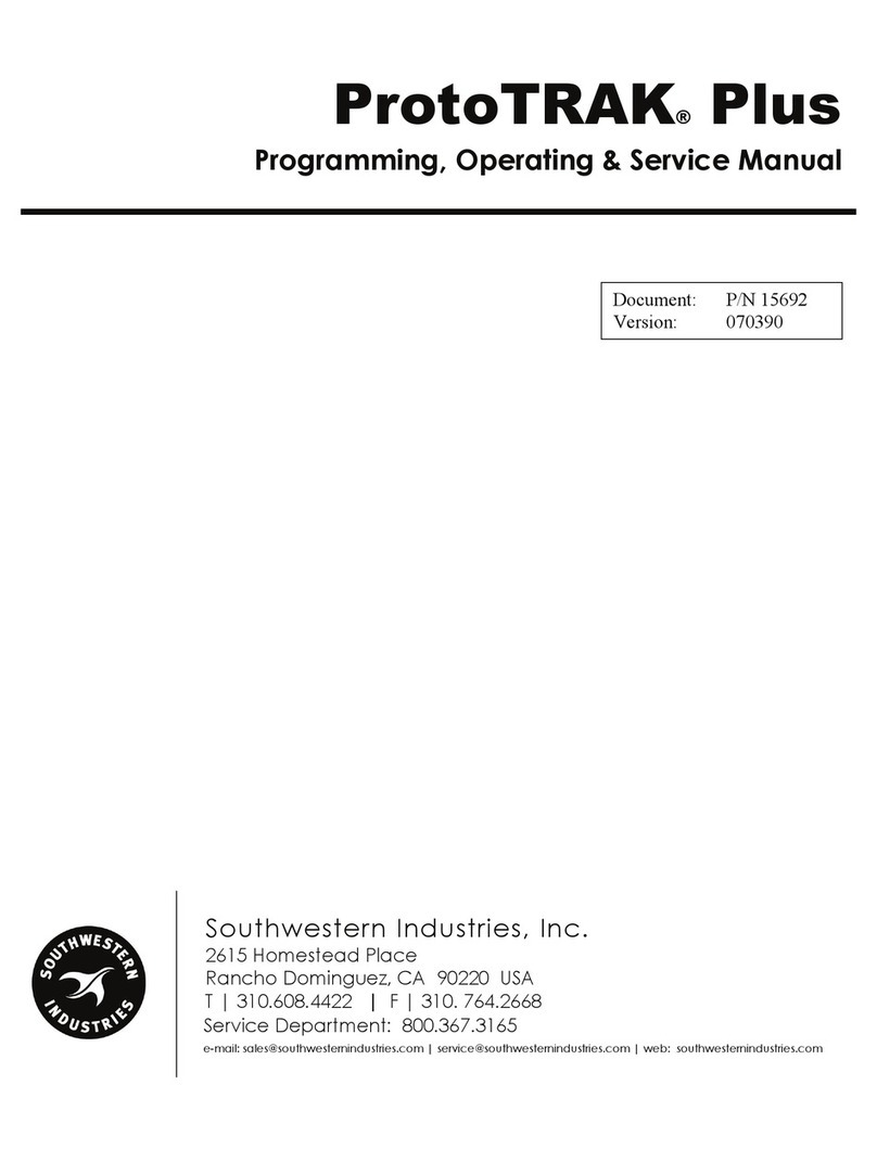 Southwestern Industries ProtoTRAK Plus Programming, Operating & Service Manual