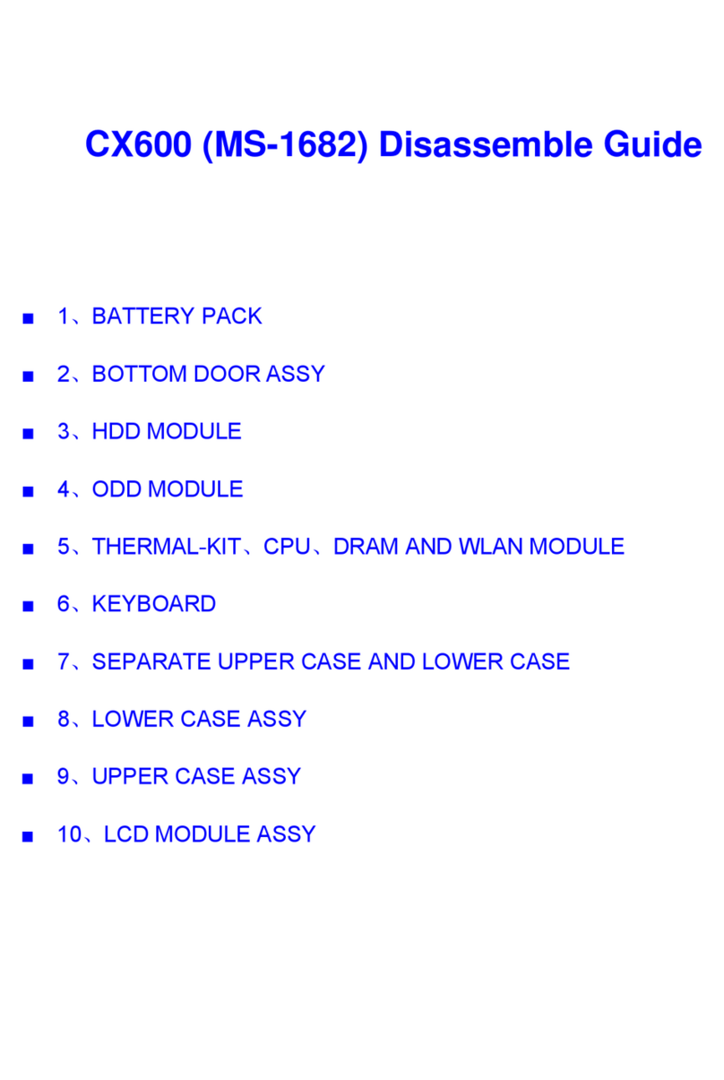MSI CX600 Disassemble guide