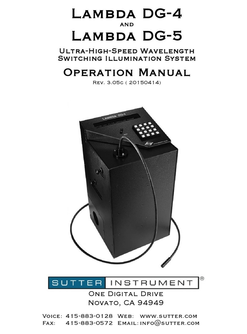 Sutter Instrument Lambda DG-4 Operation manual