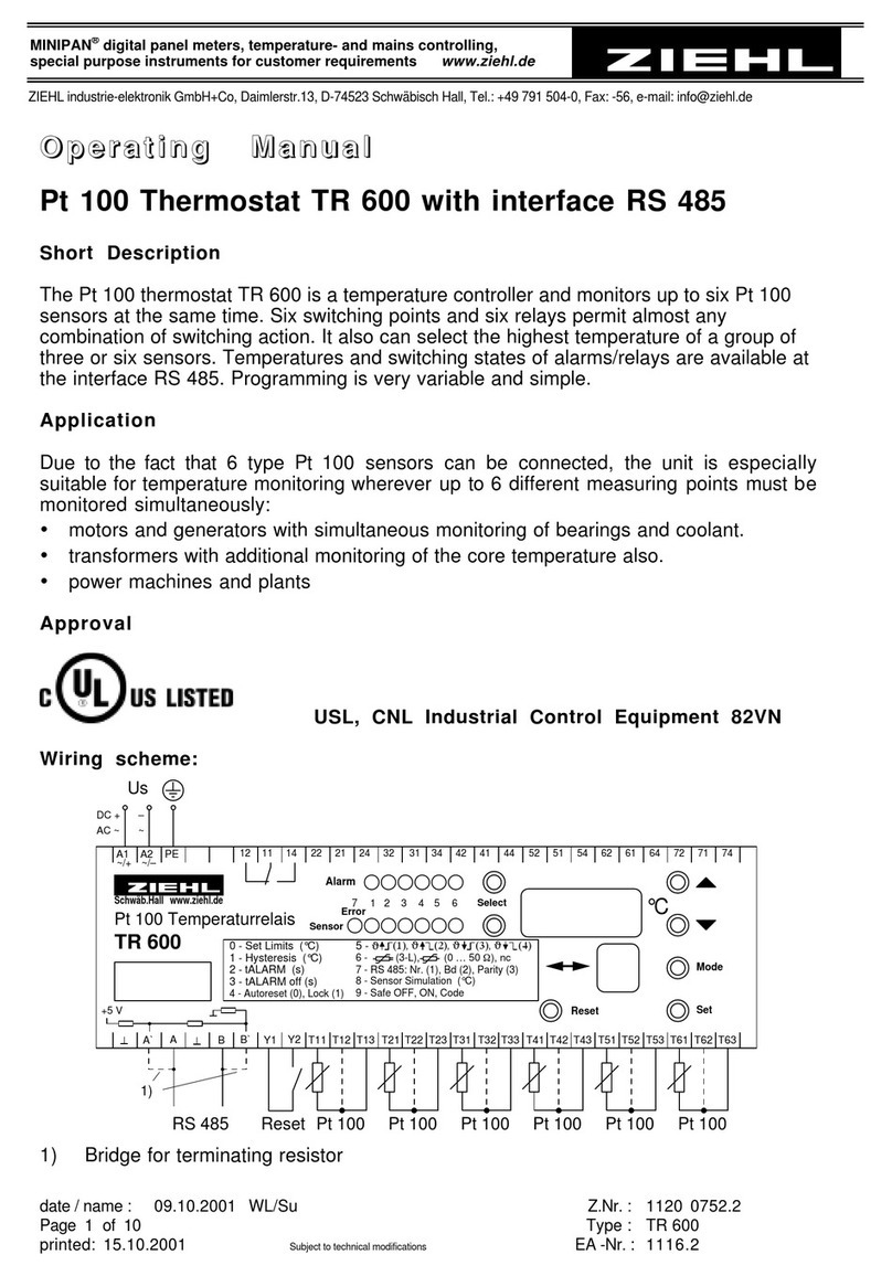 ZIEHL TR600 operating manual