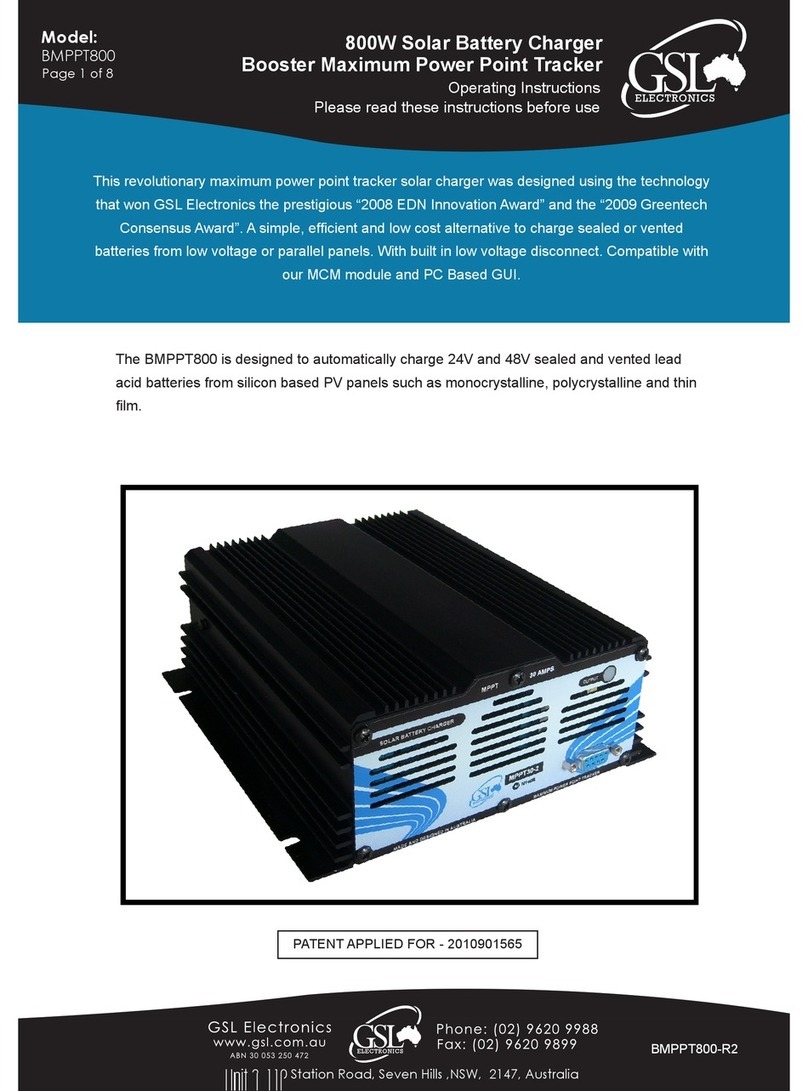 GSL electronics BMPPT800 User manual