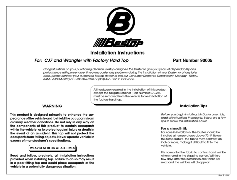 Bestop 90005 installation instructions