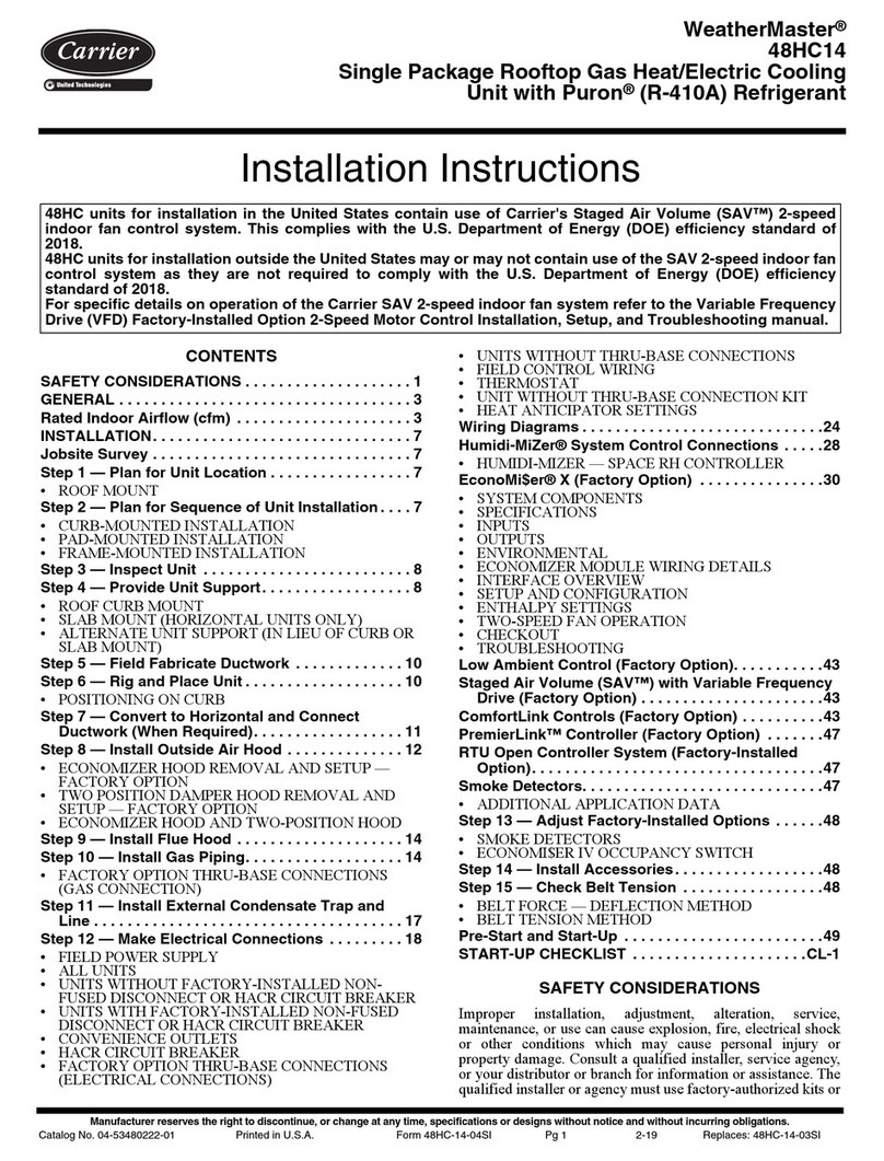 Carrier WeatherMaster 48HC14 User manual Carrier WeatherMaster 48HC14 User manual