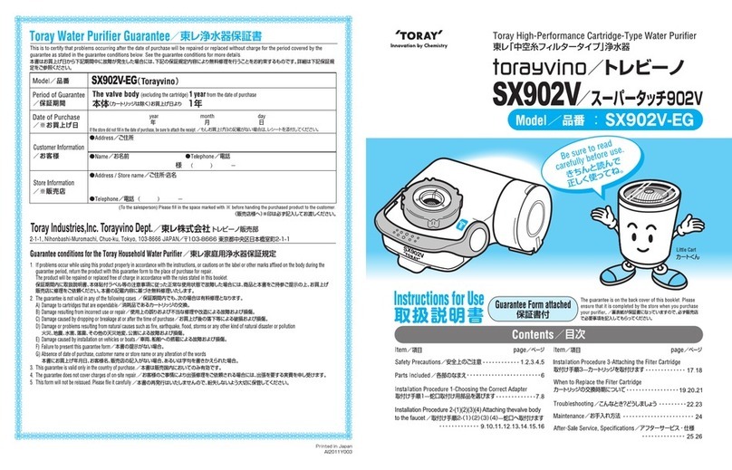 Toray TORAYVINO SX-902V-EG Instructions for use Toray TORAYVINO SX-902V-EG Instructions for use