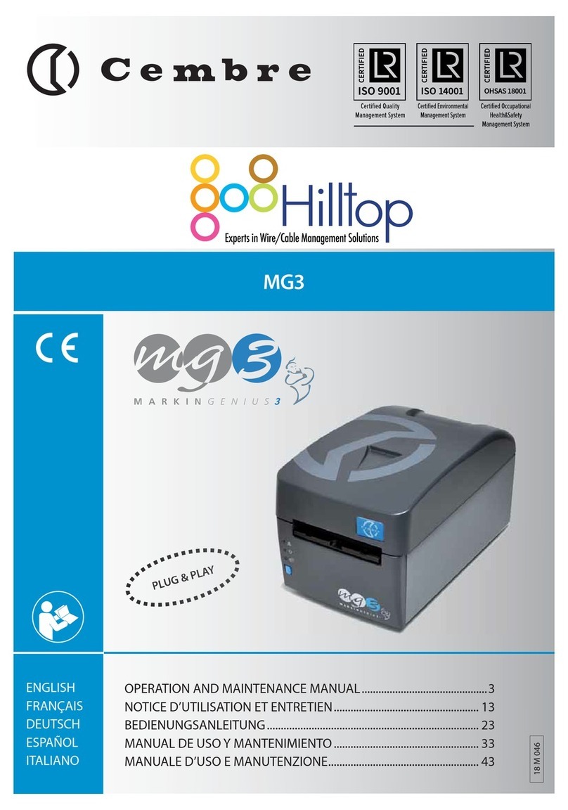 Cembre Markingenius MG3 User manual Cembre Markingenius MG3 User manual