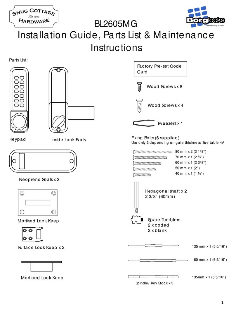 Borglocks BL2605MG User manual