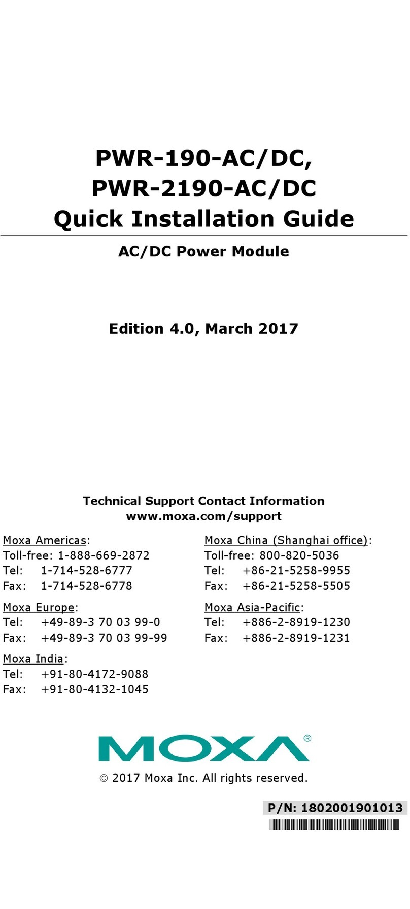 Moxa Technologies PWR-190-AC/DC User manual