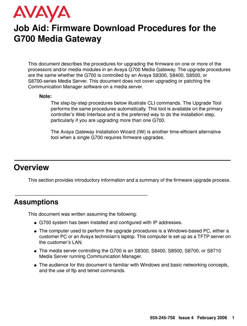Avaya G700 User manual