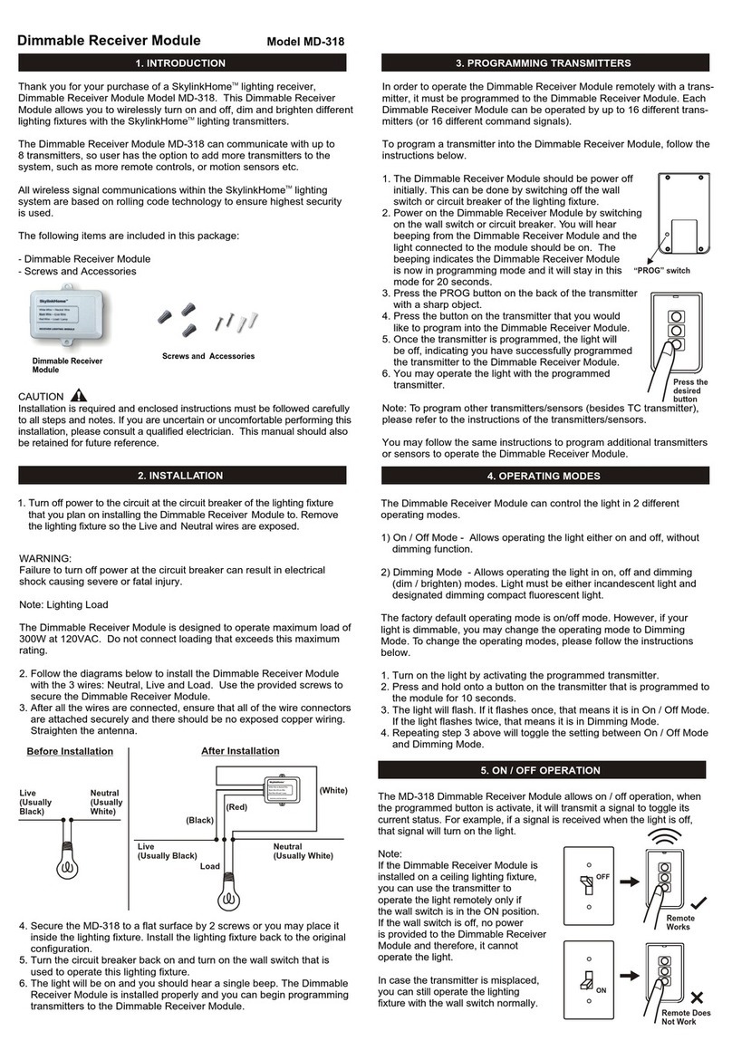 SkylinkHome MD-318 manual