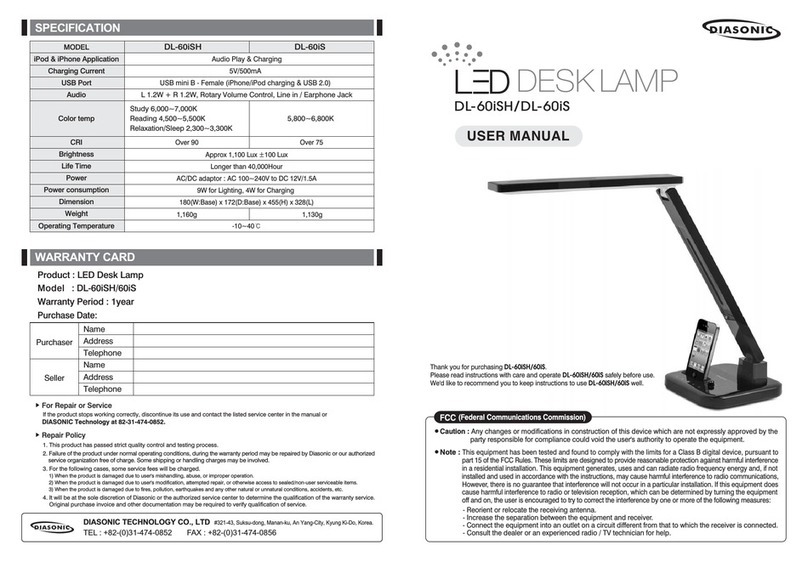 Diasonic DL-60iSH user manual