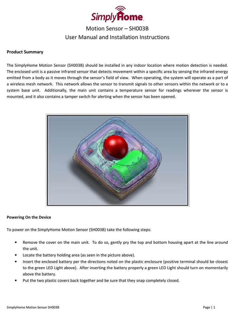 SimplyHome SH003B User manual and installation instructions