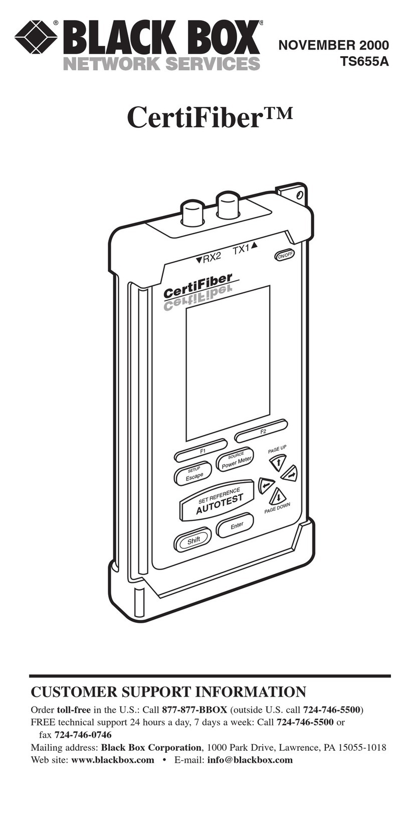 Black Box CertiFiber TS655A manual