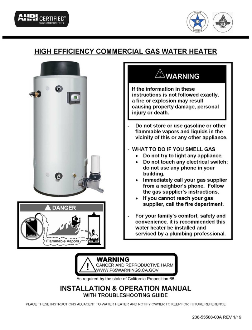 Bradford White 120T400 Installation & operation manual