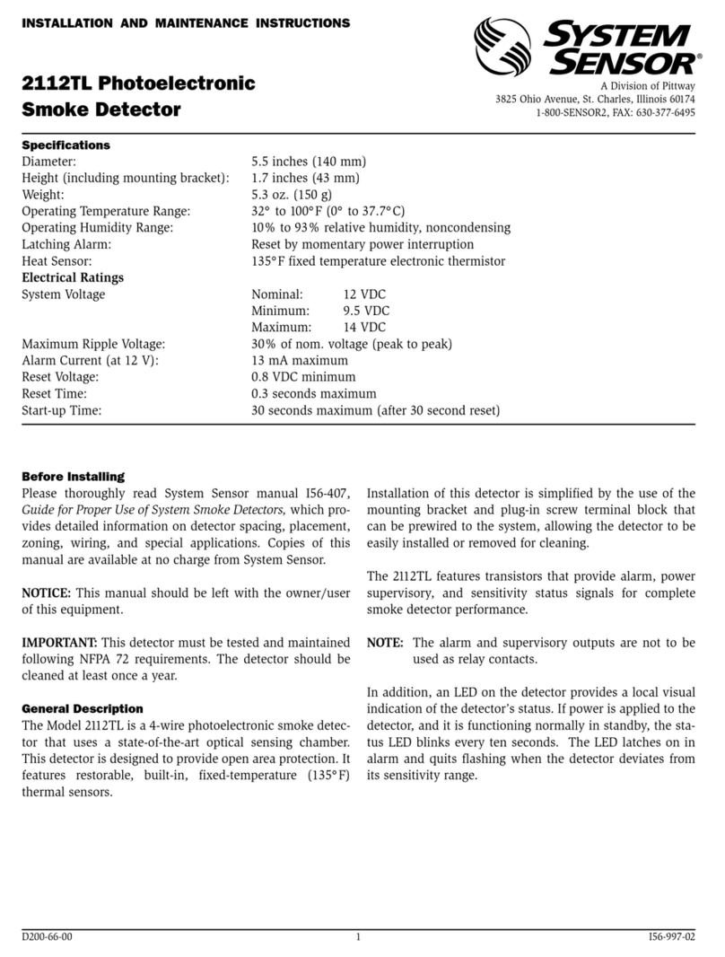 System Sensor 2112TL User manual