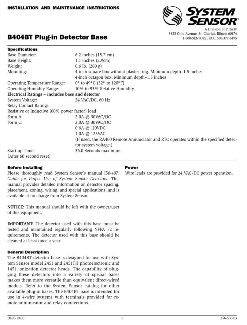 System Sensor B404BT User manual
