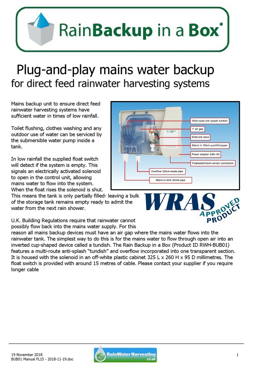 RainWater Harvesting Rain Backup in a Box manual