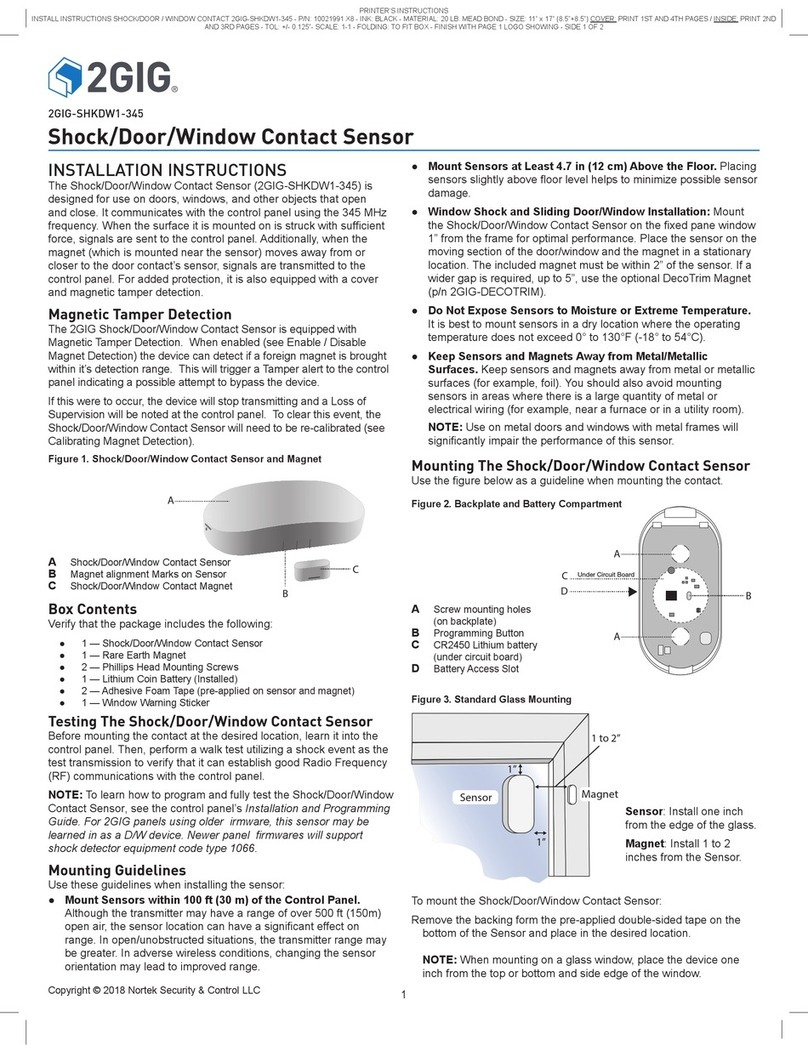 2gig Technologies 2GIG-SHKDW1-345 User manual