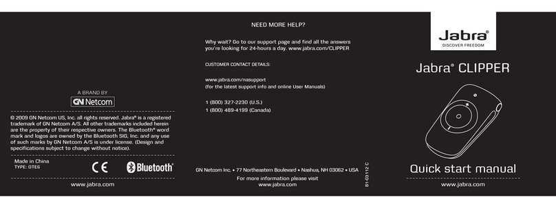 Jabra CLIPPER OTE6 Quick start manual